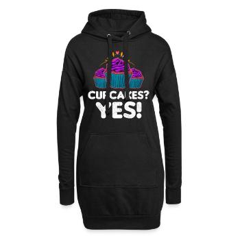 Cupcakes Yes - Hoodie-Kleid - Schwarz - Vorne