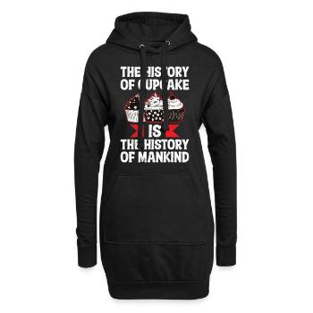 L’histoire du cupcake - Sweat-shirt à capuche long Femme - noir - Devant