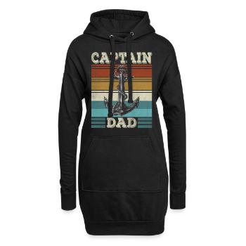 Kapitän Papa Segelboot Anker Seemann Papa - Hoodie-Kleid - Schwarz - Vorne