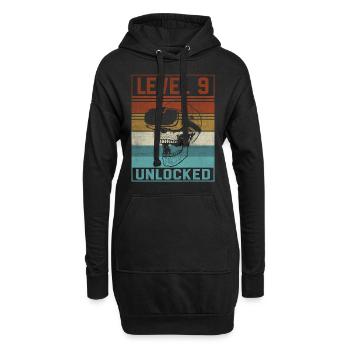 Boy 9th Birthday Gamer - Hoodie-Kleid - Schwarz - Vorne