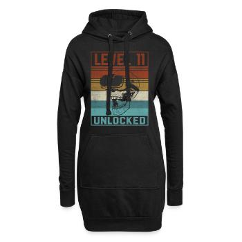 Boy 11th Birthday Gamer - Hoodie-Kleid - Schwarz - Vorne