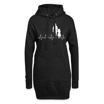 Grandpa Granddaughter Heartbeat Granddad Grandkid - Hoodie-Kleid - Schwarz - Vorne