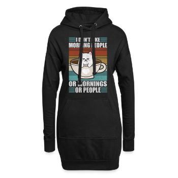 Sarcastic Kitty Moody Coffee Lazy Cat - Hoodie-Kleid - Schwarz - Vorne