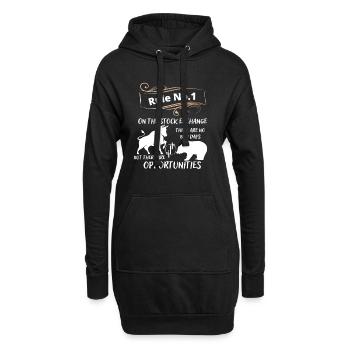 Taureau et ours les animaux du marché boursier et des actions - Sweat-shirt à capuche long Femme - noir - Devant