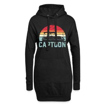 Captoon Sunset Pontoon Kapitän Boot Boots Geschenk - Hoodie-Kleid - Schwarz - Vorne