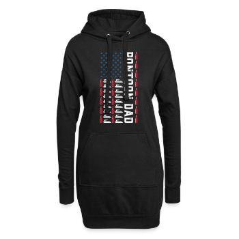 Pontoon Dad American Flag Beer 4. Juli - Hoodie-Kleid - Schwarz - Vorne