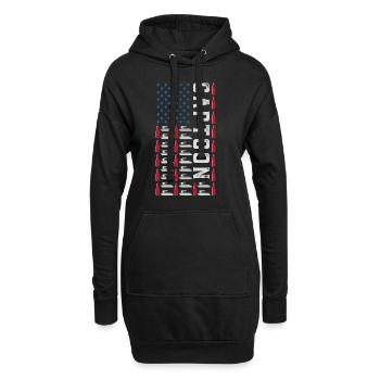 Captoon American Flag Pontoon Captain Beer Juli - Hoodie-Kleid - Schwarz - Vorne
