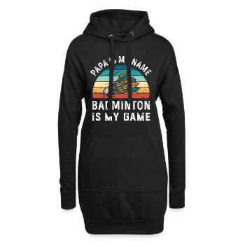 Papa ist mein Name Badminton ist mein Spiel Papa Väter - Hoodie-Kleid - Schwarz - Vorne