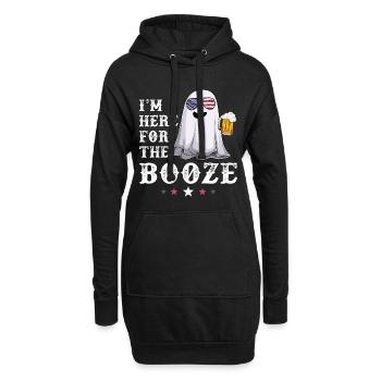 Ghost Booze 4 juillet USA American Flag Beer - Sweat-shirt à capuche long Femme - noir - Devant