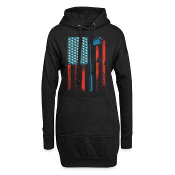 Amerika Golfspieler USA 4. Juli Golfer - Hoodie-Kleid - Schwarz - Vorne