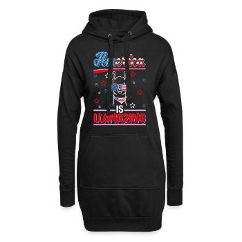 Llama USA Hommes Femmes Amérique 4 juillet - Sweat-shirt à capuche long Femme - noir - Devant