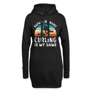Papa est mon nom Curling est mon jeu Papa Pères - Sweat-shirt à capuche long Femme - noir - Devant