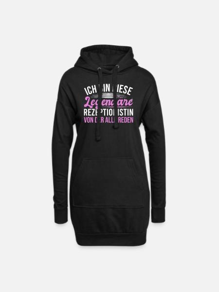 Icg Bin Diese Legendare Rezeptionistin - Hoodie-Kleid - Schwarz