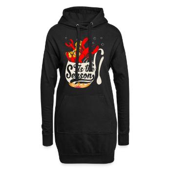 Langusten Saison Kochen Lustige Flusskrebse - Hoodie-Kleid - Schwarz - Vorne