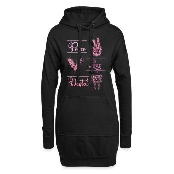 Dentiste Leopard Tooth Peace Dental - Sweat-shirt à capuche long Femme - noir - Devant