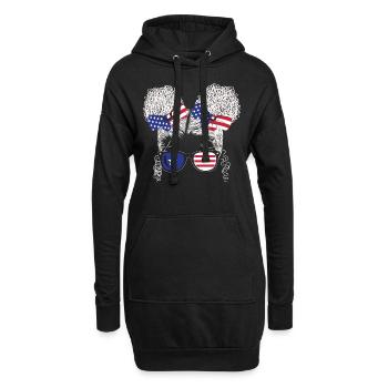Patriotic Lady 4 juillet - Sweat-shirt à capuche long Femme - noir - Devant