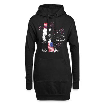 Patriotic Trex 4 juillet Dinosaures - Sweat-shirt à capuche long Femme - noir - Devant