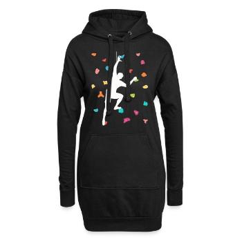 Freies Klettern Bouldern - Hoodie-Kleid - Schwarz - Vorne