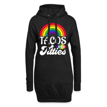 Tacos and Titties Funny LGBT Gay Pride Gifts - Hoodie-Kleid - Schwarz - Vorne