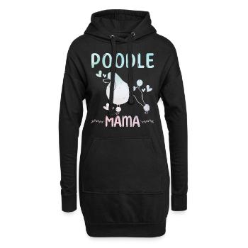 Pudel Mama Hund Niedlicher Pudel - Hoodie-Kleid - Schwarz - Vorne
