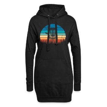 Vintage Disc Golf Retro Distressed Sonnenuntergang - Hoodie-Kleid - Schwarz - Vorne