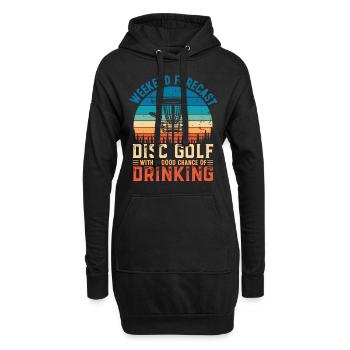 Disc Golf and Drinking Funny Weekend Forecast Gift - Hoodie Dress - black - Front