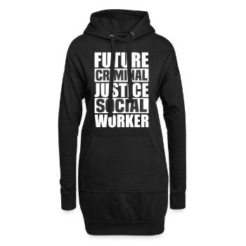 Futur travailleur social en justice pénale - Sweat-shirt à capuche long Femme - noir - Devant