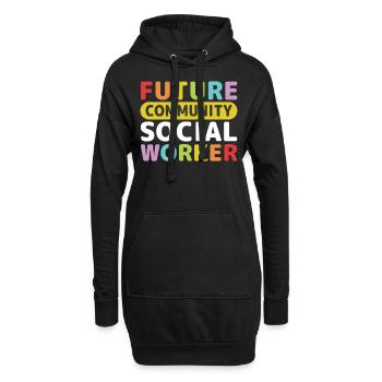 Future Community Social Worker - Hoodie-Kleid - Schwarz - Vorne