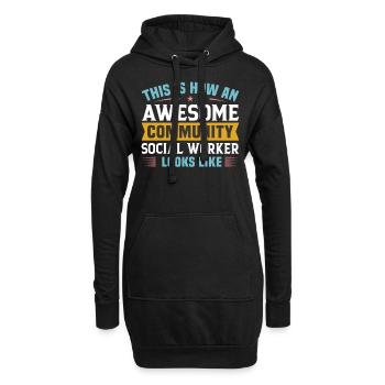 Awesome Community Social Worker - Hoodie-Kleid - Schwarz - Vorne