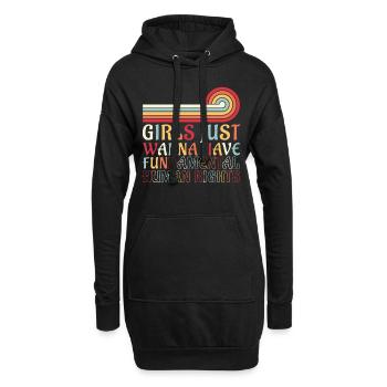 Mädchen wollen nur grundlegende Menschenrechte haben - Hoodie-Kleid - Schwarz - Vorne