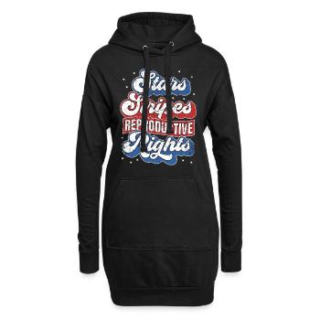 Retro Stars Stripes Droits reproductifs 4ème de - Sweat-shirt à capuche long Femme - noir - Devant