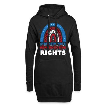 Stars Stripes Droits reproductifs 4 juillet - Sweat-shirt à capuche long Femme - noir - Devant