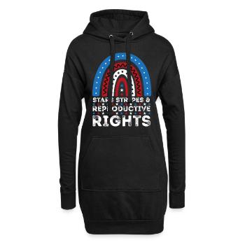 Stars Stripes Reproduktive Rechte Regenbogen 4. Juli - Hoodie-Kleid - Schwarz - Vorne