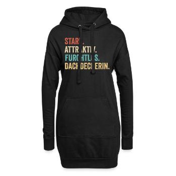 Stark Attraktiv Furchtlos Dachdeckerin - Hoodie-Kleid - Schwarz - Vorne