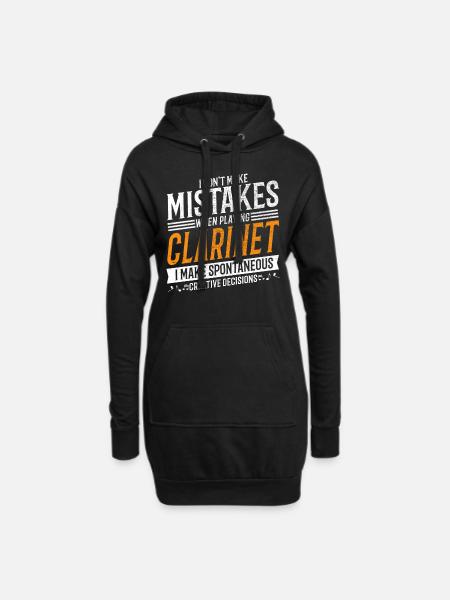 Clarinet Musikliebhaber Kreativer Klarinettist - Hoodie-Kleid - Schwarz