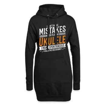 Ukulele Musikliebhaber Kreativer Ukulele-Spieler - Hoodie-Kleid - Schwarz - Vorne