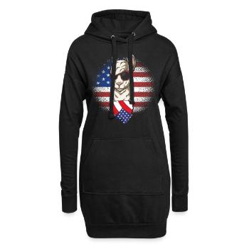 Llama USA Alpaga Drapeau américain 4 juillet - Sweat-shirt à capuche long Femme - noir - Devant