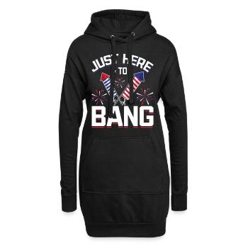 Feux d’artifice Humour Drapeau américain 4 juillet - Sweat-shirt à capuche long Femme - noir - Devant
