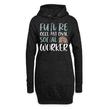 Future Occupational Social Worker - Hoodie-Kleid - Schwarz - Vorne