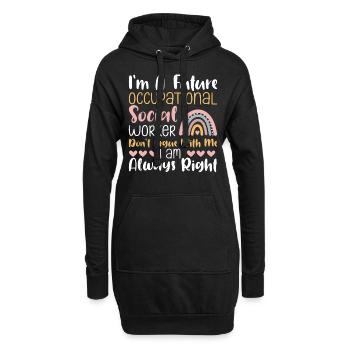 Future Occupational Social Worker - Hoodie-Kleid - Schwarz - Vorne