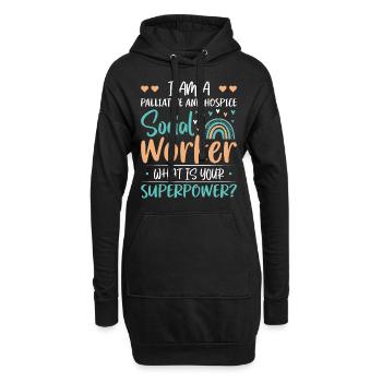 Je suis une travailleuse sociale en soins palliatifs et en soins palliatifs - Sweat-shirt à capuche long Femme - noir - Devant