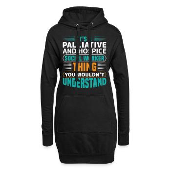 Travailleur social en soins palliatifs et en soins palliatifs - Sweat-shirt à capuche long Femme - noir - Devant
