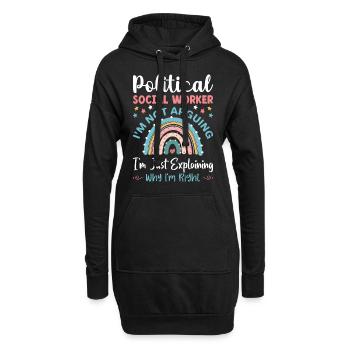 Travailleur social politique Je ne discute pas - Sweat-shirt à capuche long Femme - noir - Devant