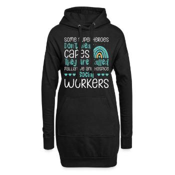 Some Superheroes Do Not Wear Capes - Hoodie-Kleid - Schwarz - Vorne