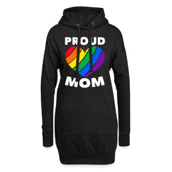 Fière Mère Cœur Coloré LGBTQ Drapeau Arc-en-ciel - Sweat-shirt à capuche long Femme - noir - Devant