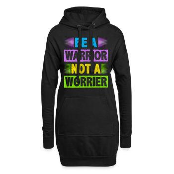 Soyez un guerrier et non un inquiet La motivation inspire - Sweat-shirt à capuche long Femme - noir - Devant