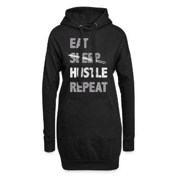 Eat Hustle Répéter l’inspiration de motivation - Sweat-shirt à capuche long Femme - noir - Devant