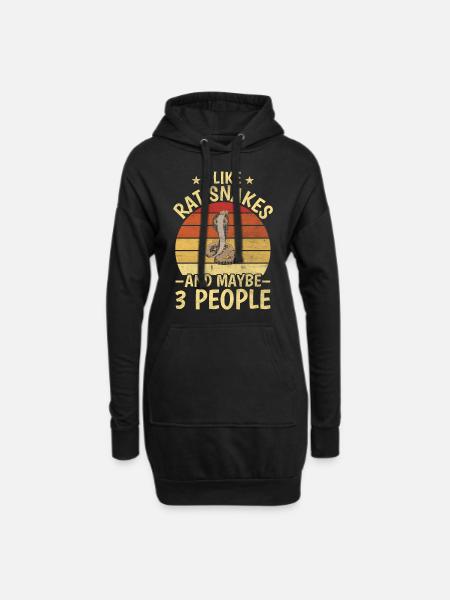 I Like Rat Snakes And Maybe 3 People Boa Reptile - Hoodie-Kleid - Schwarz