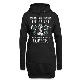Lübeck Sprüche Hansestadt Luebeck - Hoodie-Kleid - Schwarz - Vorne