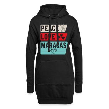 Peace Love Maracas Music Instrument - Hoodie-Kleid - Schwarz - Vorne